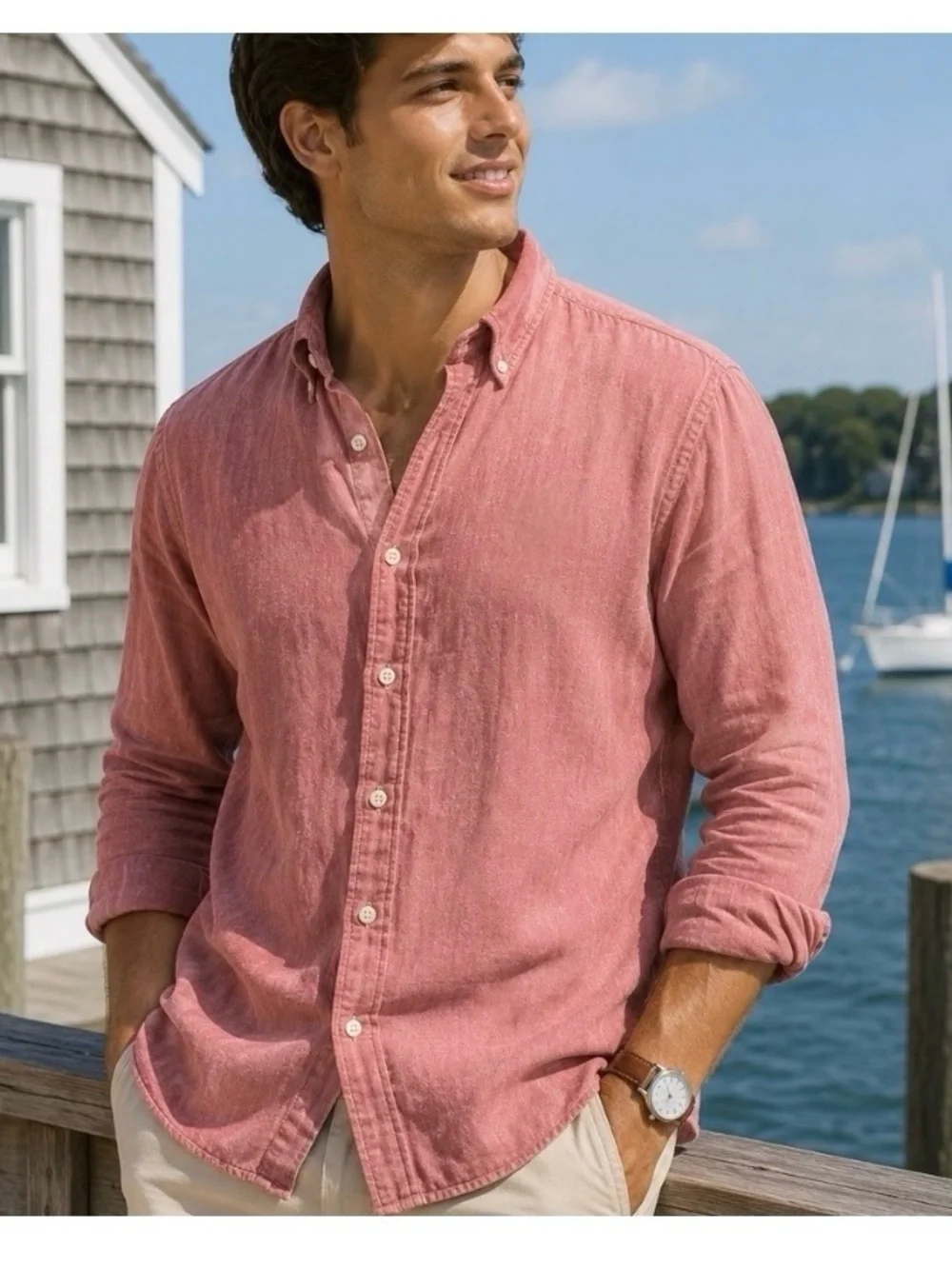 CARIBBEAN JOE 100% Linen Shirt - Picture 1 of 4